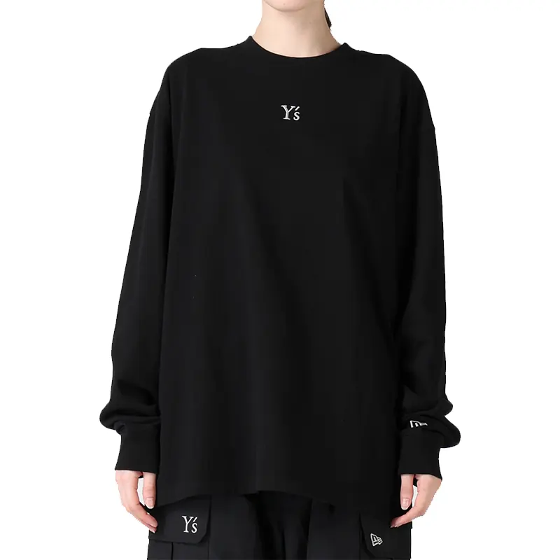 Y's x New Era Long Sleeve Black Cotton Tee - Image 7