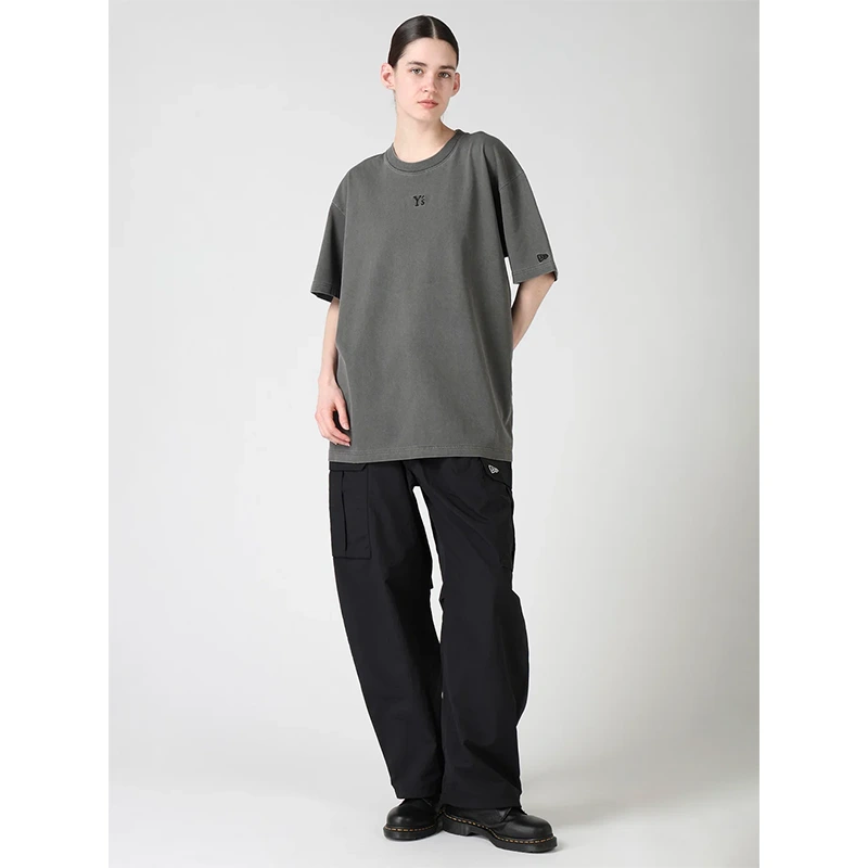 Y's x New Era Short Sleeve Charcoal Cotton Tee - Image 9
