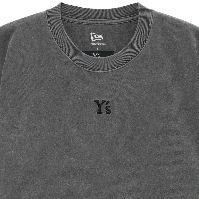 Y's x New Era Short Sleeve Charcoal Cotton Tee - Image 3