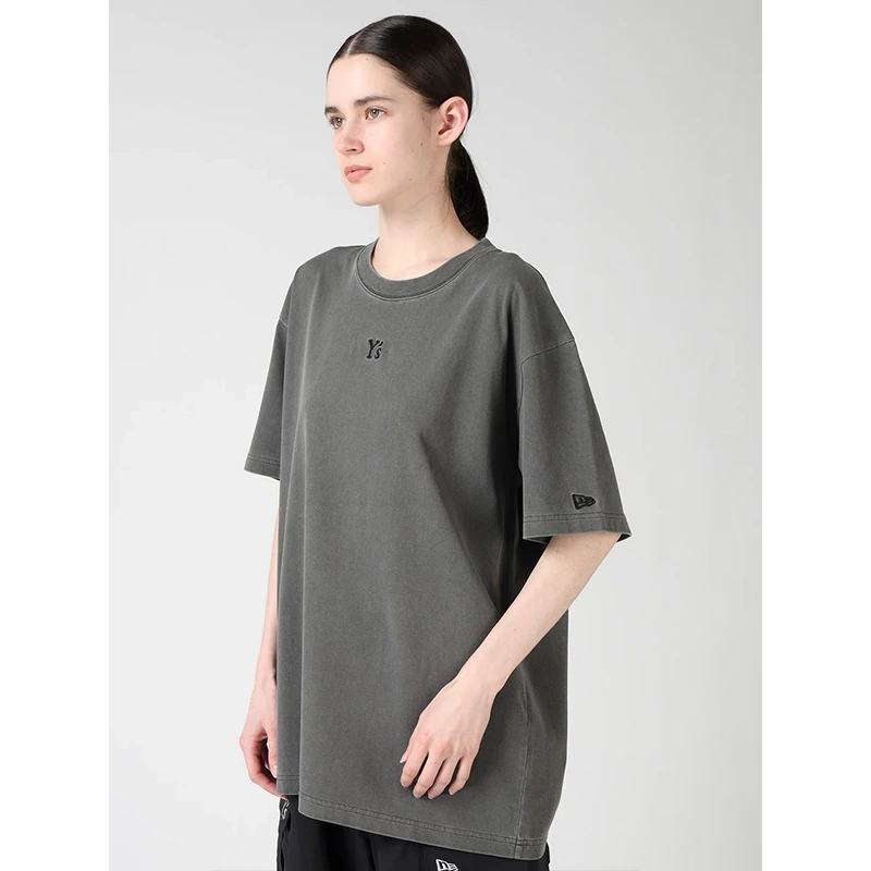 Y's x New Era Short Sleeve Charcoal Cotton Tee - Image 8