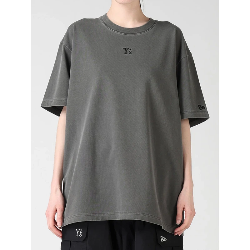 Y's x New Era Short Sleeve Charcoal Cotton Tee - Image 7