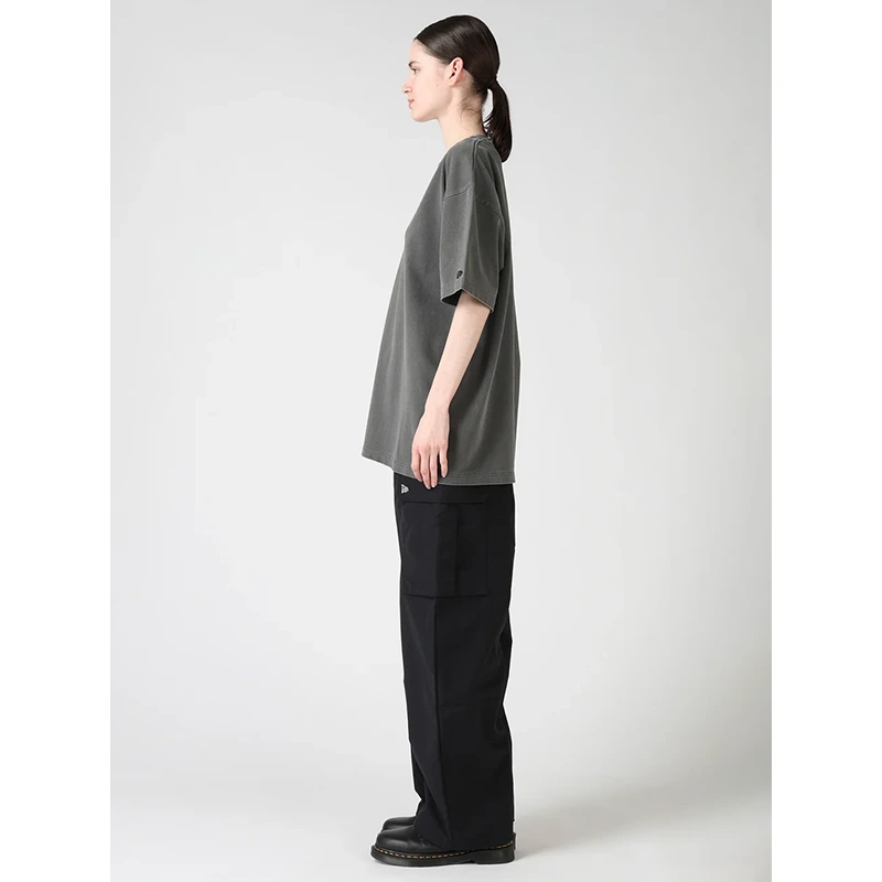 Y's x New Era Short Sleeve Charcoal Cotton Tee - Image 11