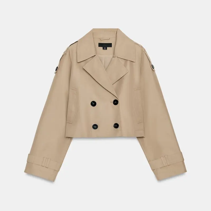 Zara Cropped Trench Coat - Image 2