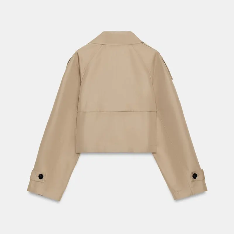 Zara Cropped Trench Coat - Image 3