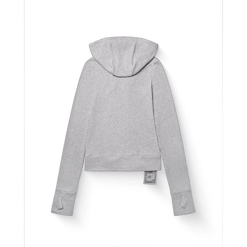 Big Zipper Hoodie Grey for Women - Image 6