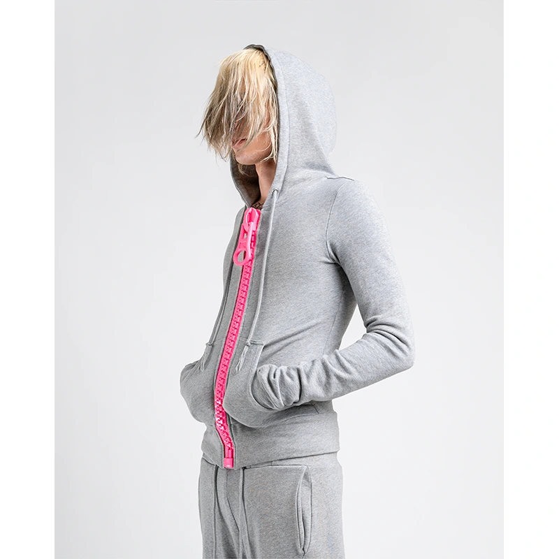 Big Zipper Hoodie Grey for Women - Image 2