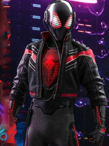 Miles Morales Spider-Man Motorcycle Leather Jacket - Image 3