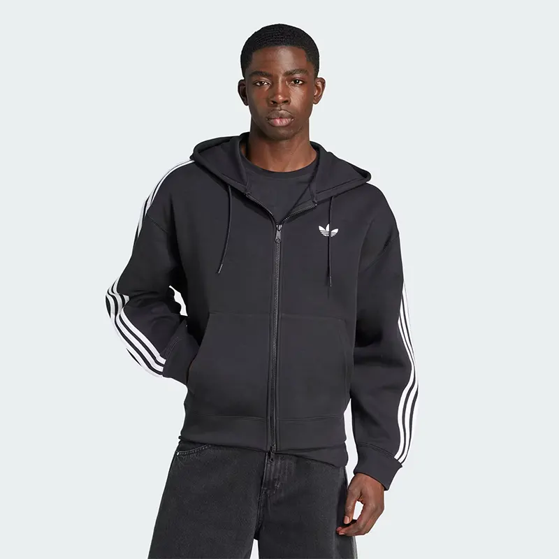 Adidas Adicolor Spacer Oversized Black Zip-up Hoodie - Image 2