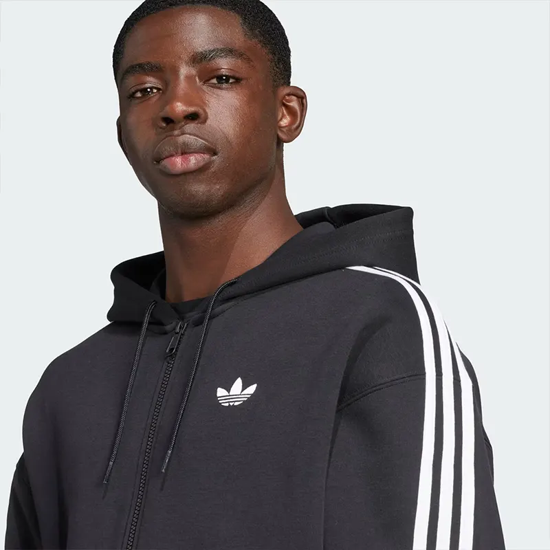 Adidas Adicolor Spacer Oversized Black Zip-up Hoodie - Image 5