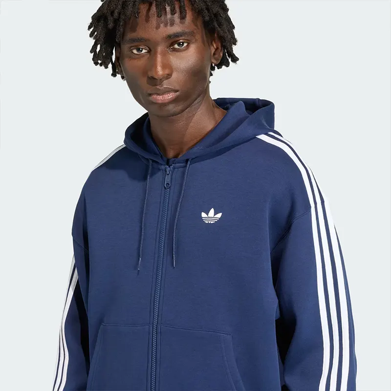 Adidas Adicolor Spacer Oversized Night Indigo Zip-up Hoodie - Image 7