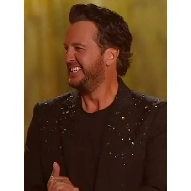 American Idol S24 Luke Bryan Black Embellished Blazer