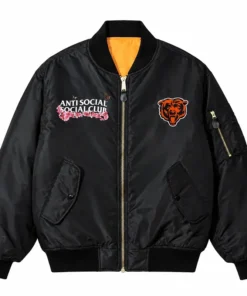 AntiSocialSocialClub Chicago Bears Blossom Black Jacket