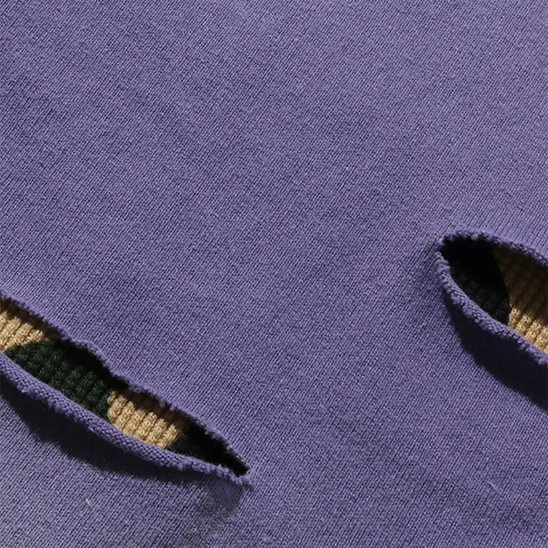 BAPE Destroy Layered Purple Relaxed Zip Hoodie - Image 4