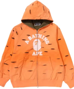 BAPE Destroy Layered Relaxed Zip Hoodie