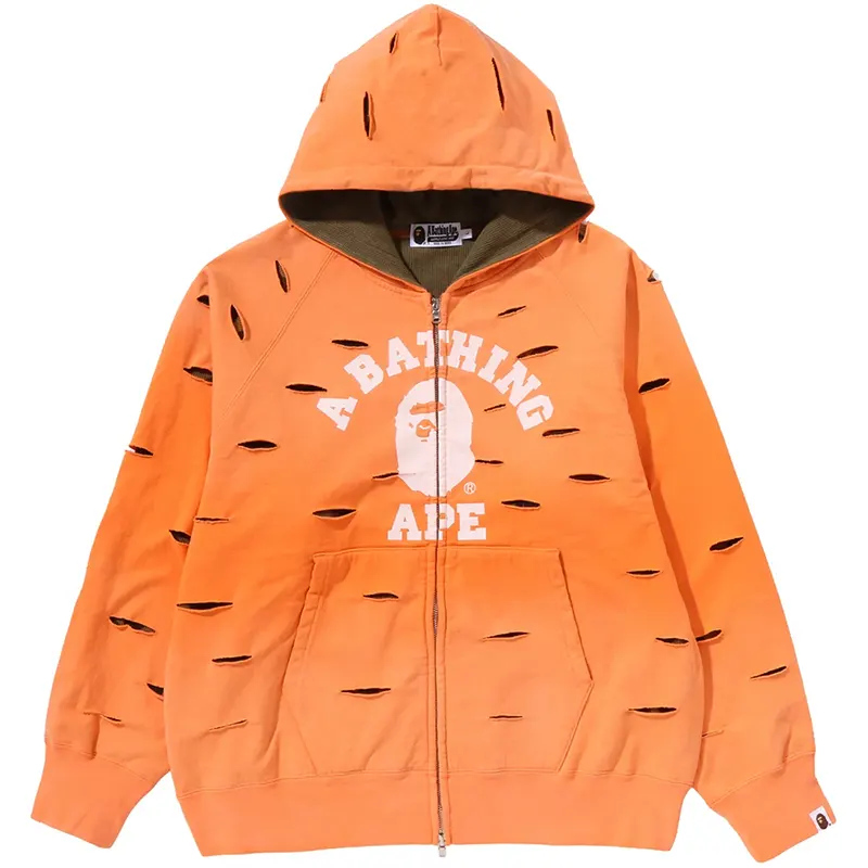 BAPE Destroy Layered Relaxed Zip Hoodie