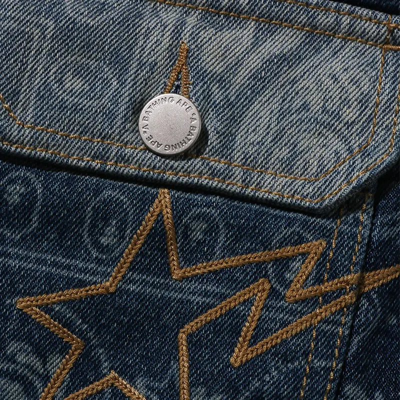 BAPE Paisley Pattern Denim Trucker Jacket - Image 3