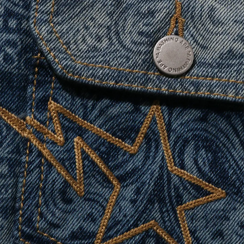 BAPE Paisley Pattern Denim Trucker Jacket - Image 4