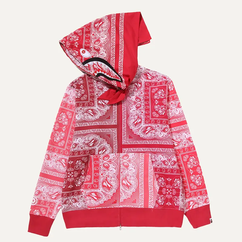 BAPE Paisley Pattern Shark Full Zip Hoodie - Image 2