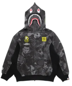 BAPE X CR7 Life All Over Print Logo Relaxed Fit Shark Hoodie