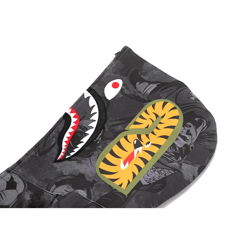 BAPE X CR7 Life All Over Print Logo Relaxed Fit Shark Hoodie - Image 6