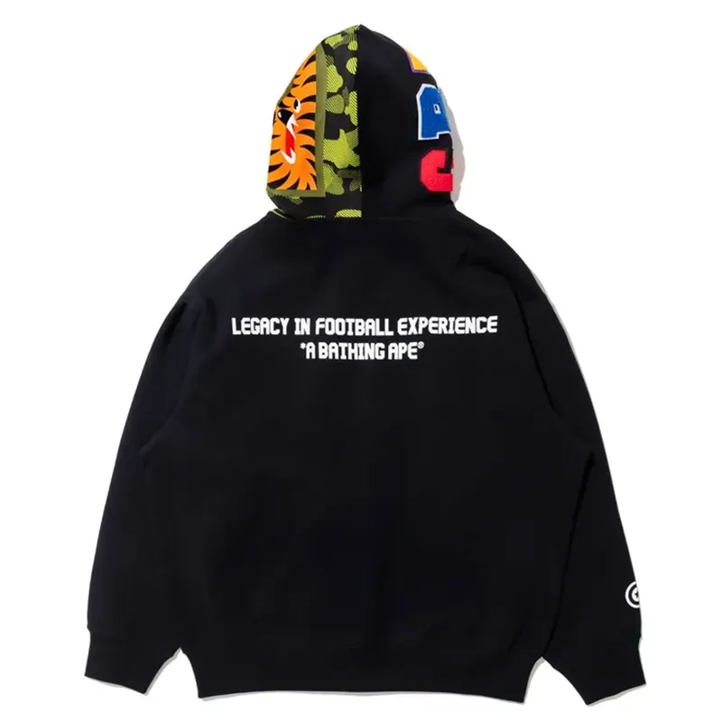 BAPE X CR7 Life Logo Relaxed Fit Shark Black Full Zip Hoodie - Image 4