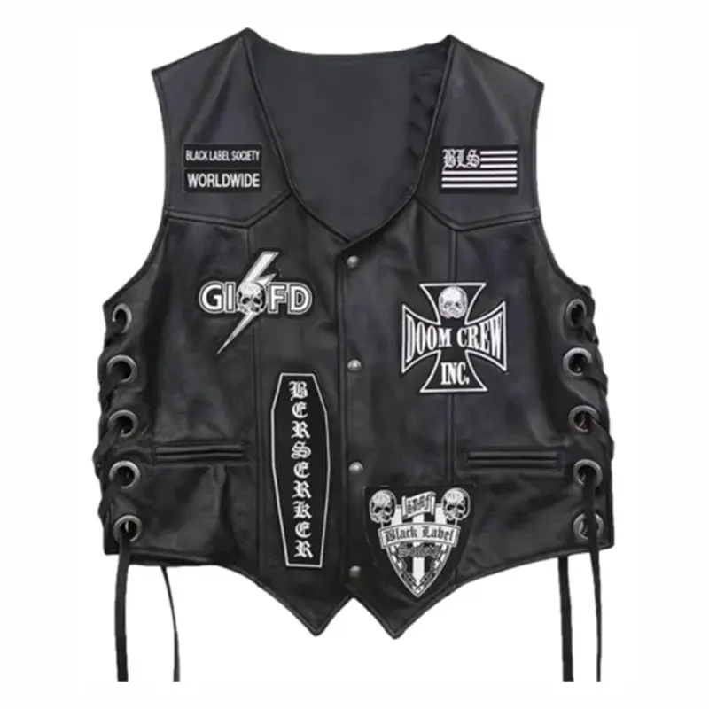 BLS Patch Biker Leather Vest