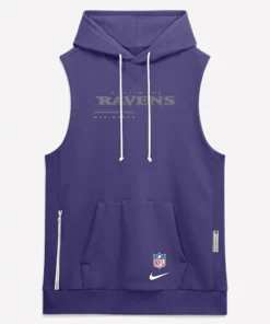 Baltimore Ravens 2026 Sideline Sleeveless Hoodie