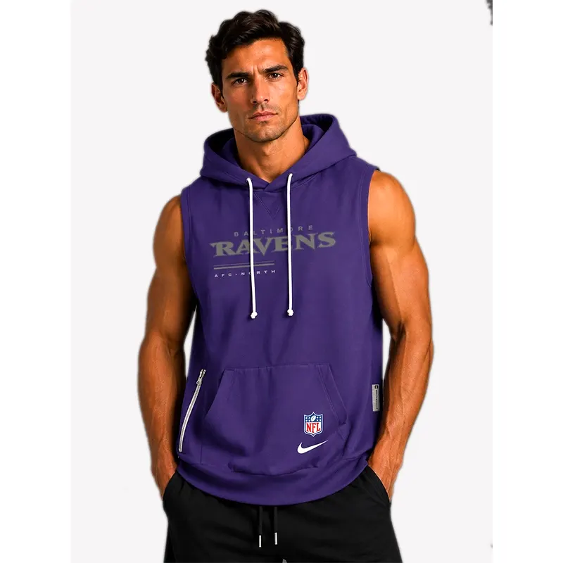 Baltimore Ravens 2026 Sideline Sleeveless Hoodie - Image 4