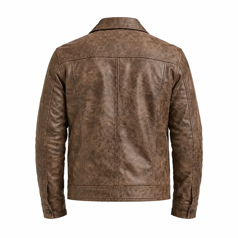 Ben Glenroy Trucker Leather Jacket - Image 2