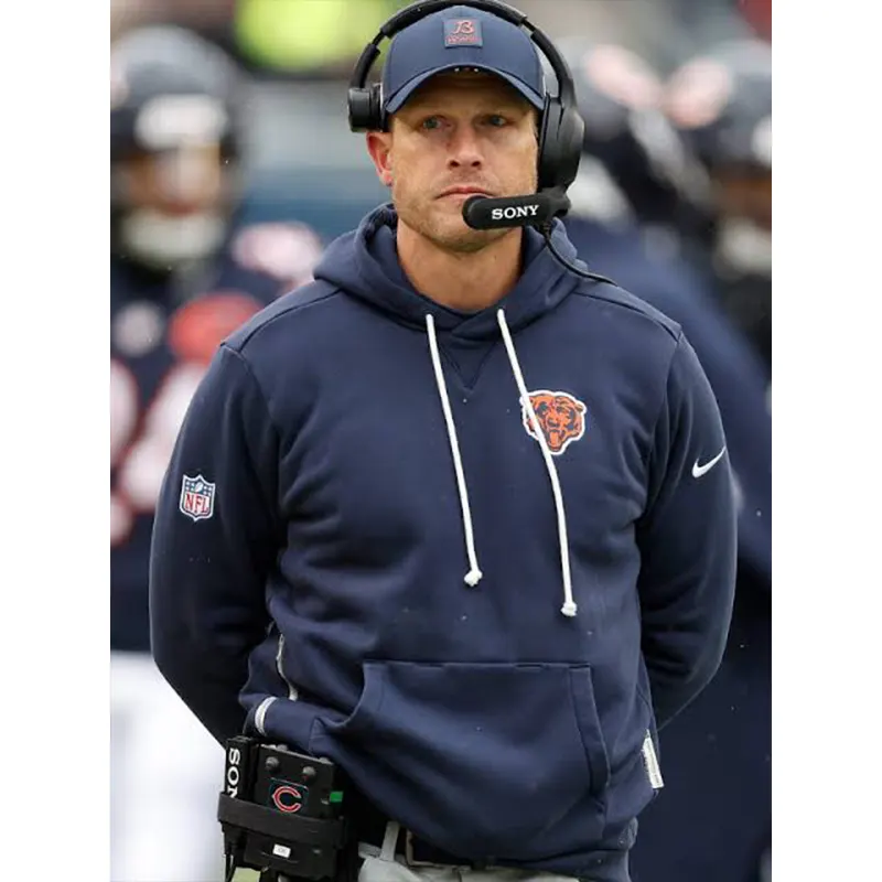 Ben Johnson Chicago Bears Sideline Hoodie - Image 3