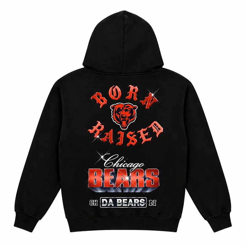 Born x Raised Chicago Bears Black Hoodie - Image 2