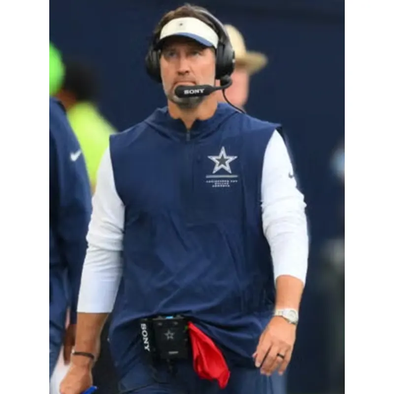 Brian Schottenheimer Preseason 2026 Cowboys Sleeveless Anorak Jacket - Image 4