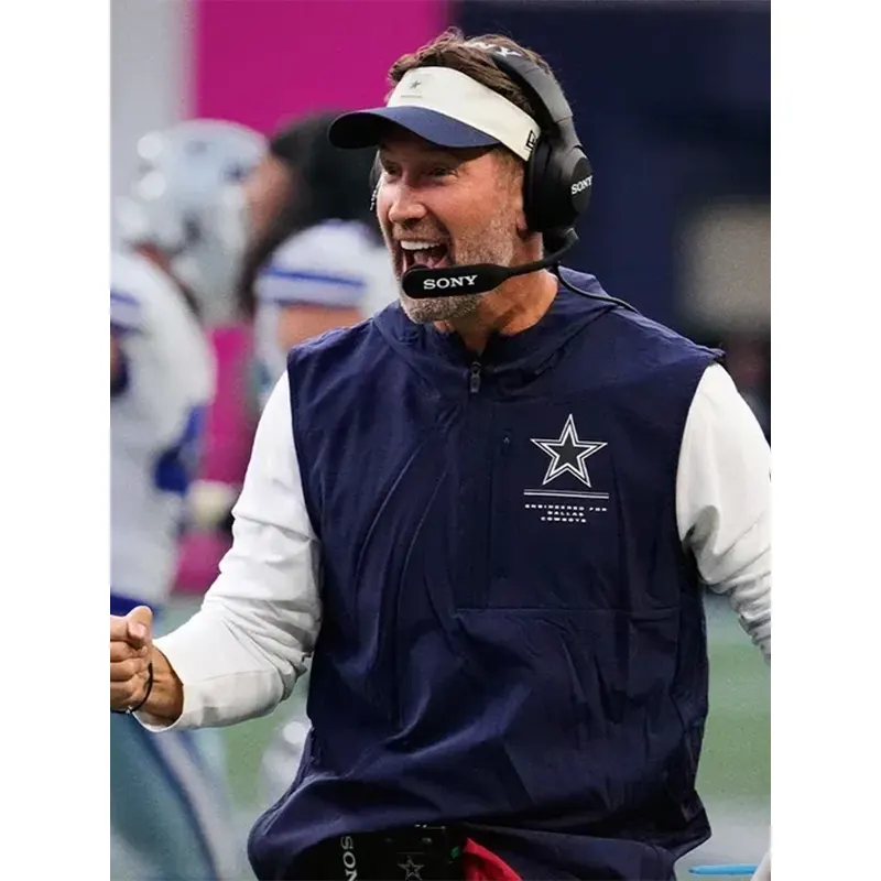 Brian Schottenheimer Preseason 2026 Cowboys Sleeveless Anorak Jacket - Image 2