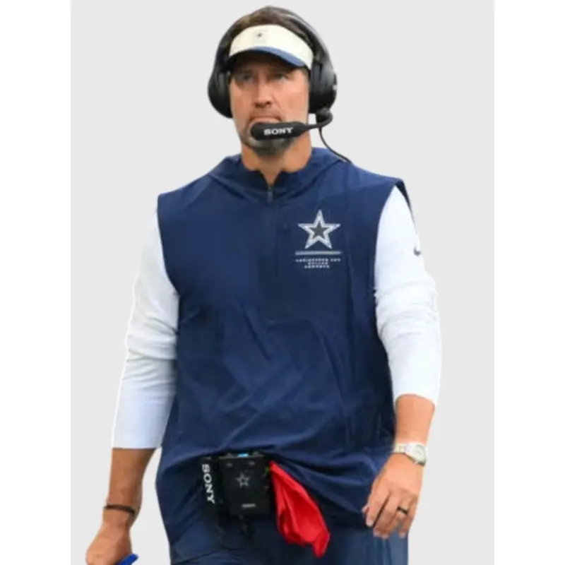 Brian Schottenheimer Preseason 2026 Cowboys Sleeveless Anorak Jacket