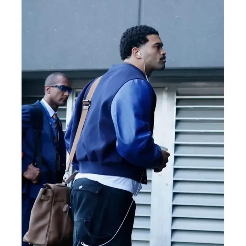 Caleb Williams Tunnel Blue Varsity Jacket - Image 3