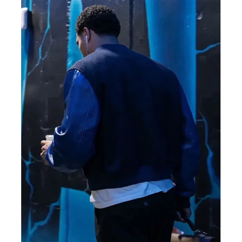 Caleb Williams Tunnel Blue Varsity Jacket - Image 4