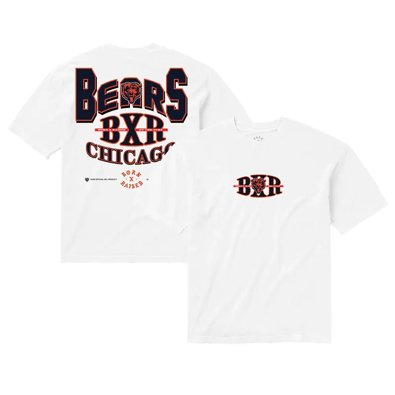 Chicago Bears Born x Raised Unisex Block Letter T-Shirt