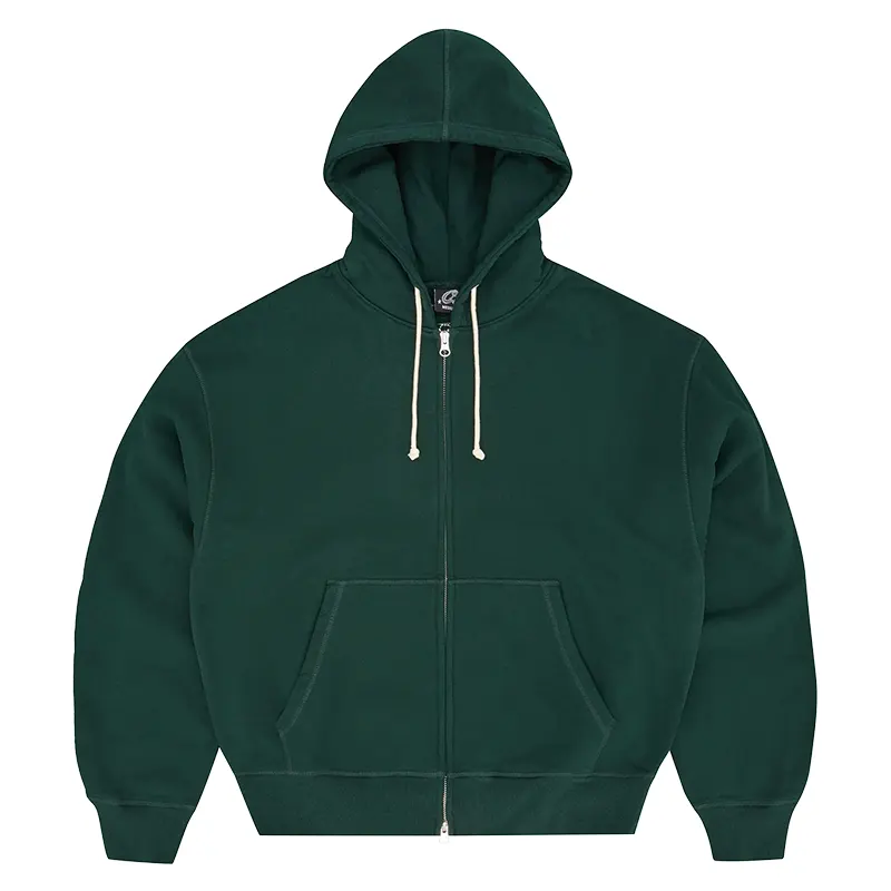 Corteiz Lundun Stitch Zip Heather Forest Hoodie - Image 2