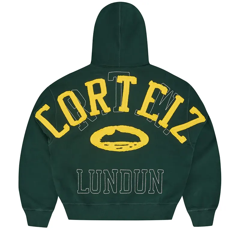 Corteiz Lundun Stitch Zip Heather Forest Hoodie
