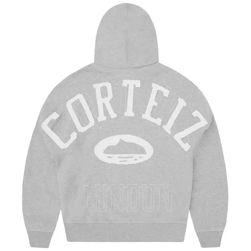 Corteiz Lundun Stitch Zip Heather Grey Hoodie