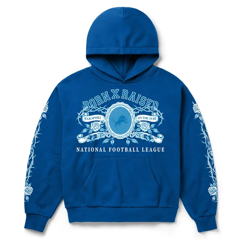 Detroit Lions Born x Raised Crest Hoodie - Image 2