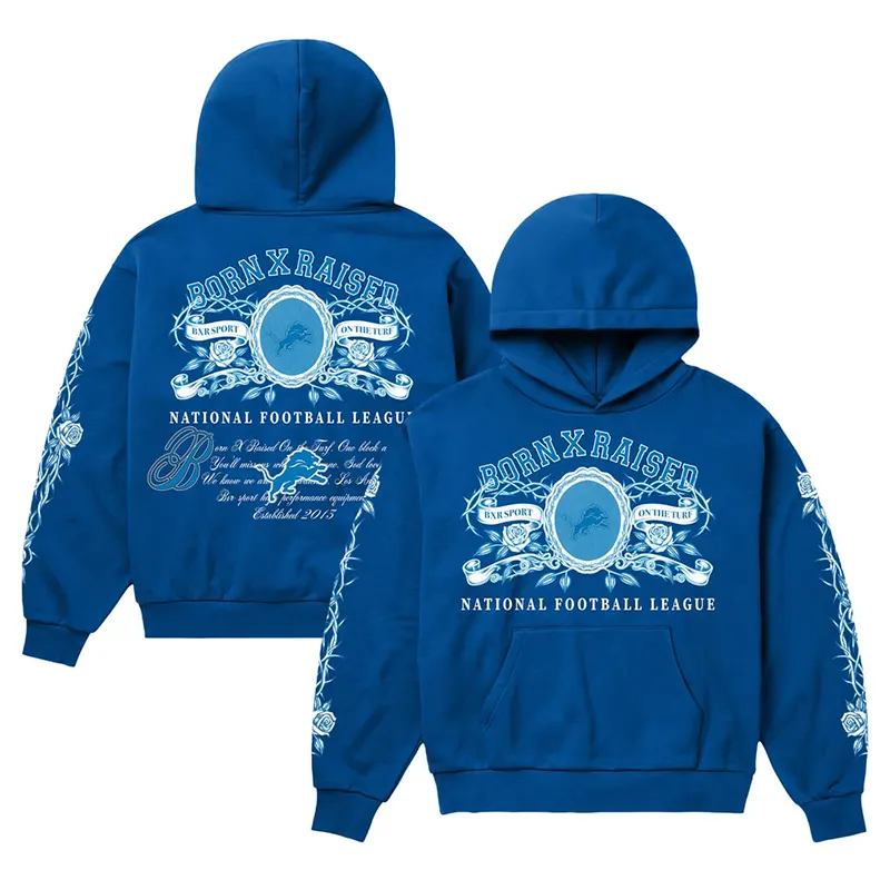Detroit Lions Born x Raised Crest Hoodie