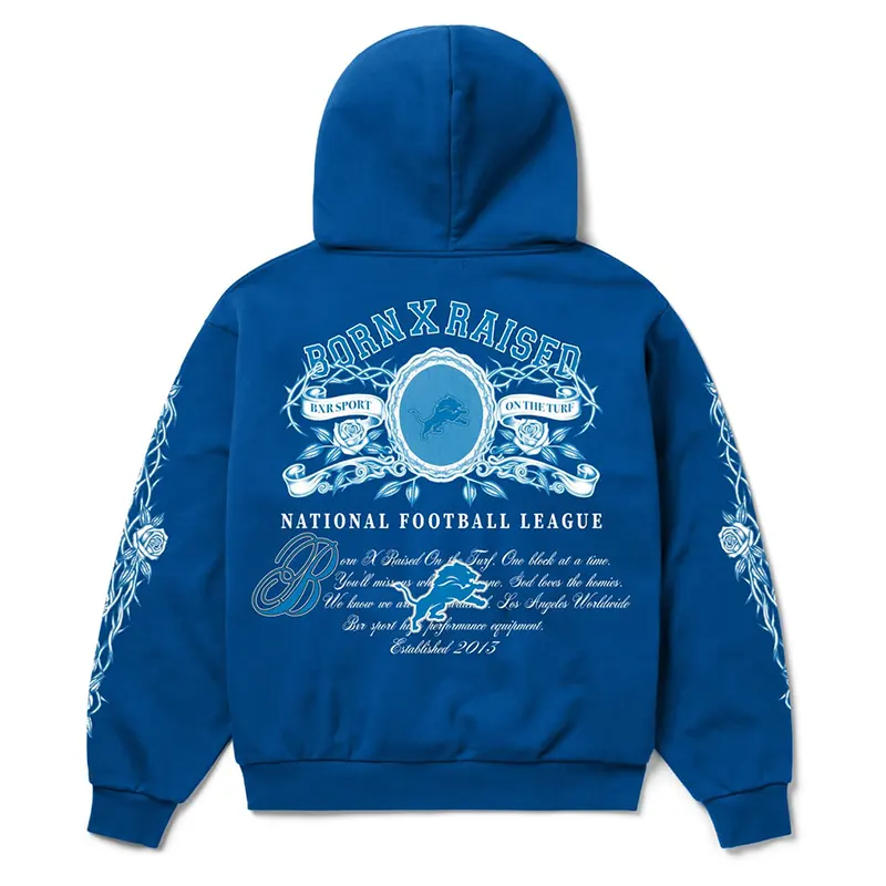 Detroit Lions Born x Raised Crest Hoodie - Image 3