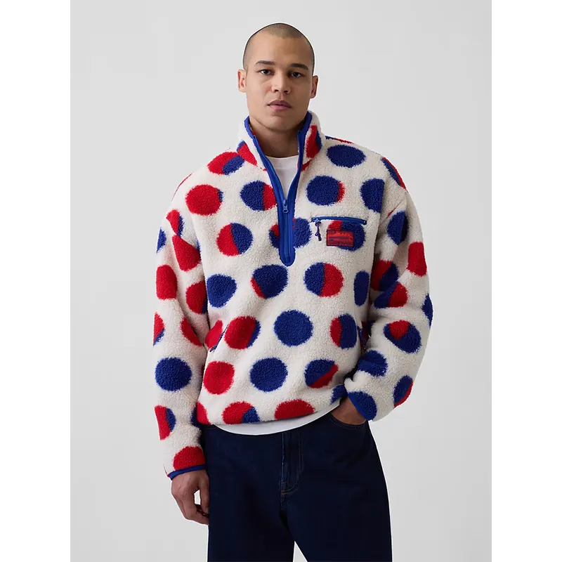 Gap x Lichtenstein Whitney Cathedral #2 Quarter-Zip Sherpa Pullover - Image 9