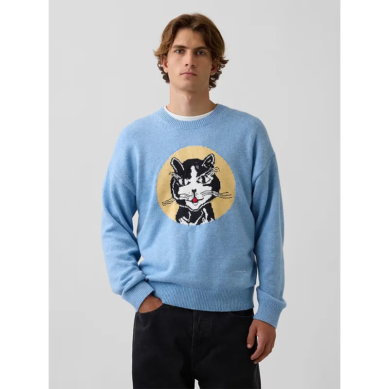 Gap x Lichtenstein Whitney Laughing Cat Sweater - Image 2