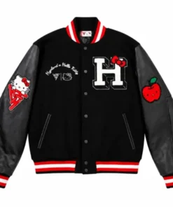 Hello Kitty Apples H Black Varsity Jacket