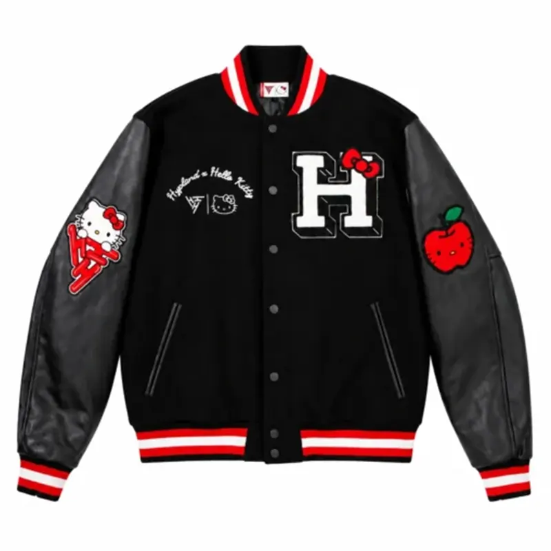 Hello Kitty Apples H Black Varsity Jacket