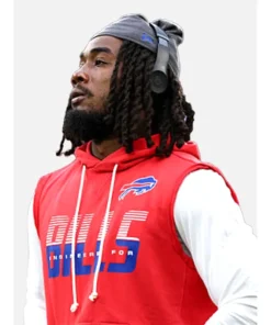 James Cook 2026 Buffalo Bills Sideline Sleeveless Hoodie