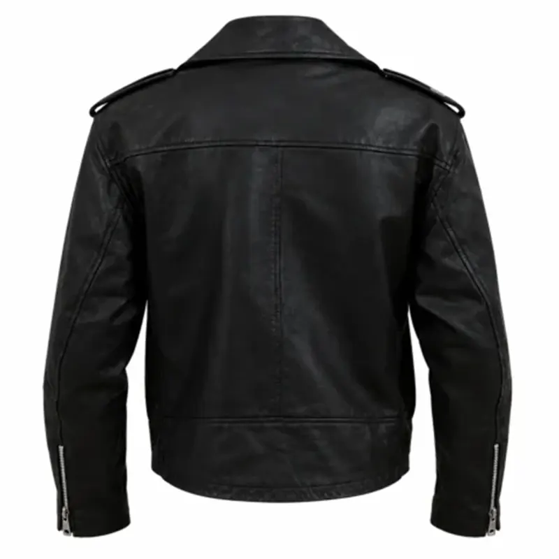 James Crockett Biker Leather Jacket - Image 2