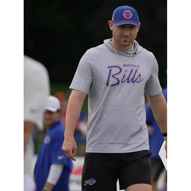 Joe Brady 2026 Buffalo Bills Short Sleeve Hooded T-Shirt - Image 2